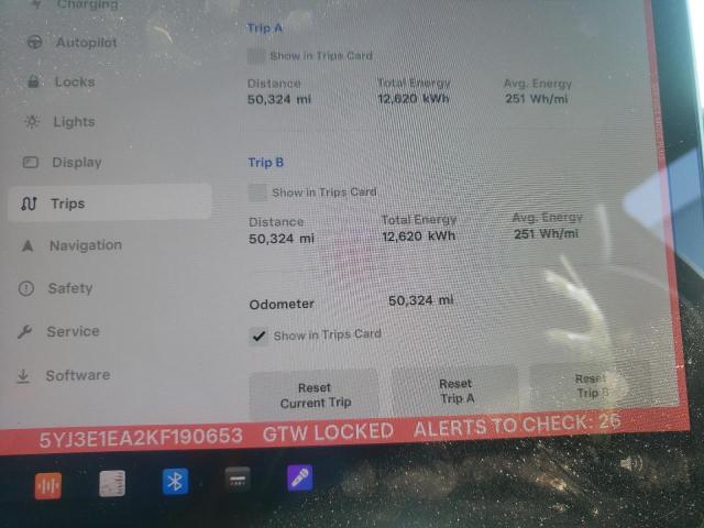 Photo 9 from auction – 2019 TESLA MODEL 3 with VIN 5YJ3E1EA2KF190653
