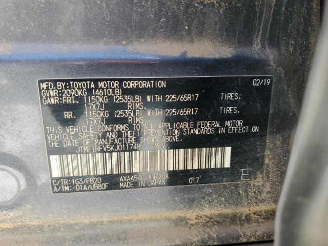 Photo 14 from auction – 2019 TOYOTA RAV4 LE with VIN JTMF1RFV5KJ011748