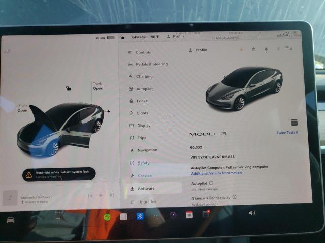 Photo 9 from auction – 2022 TESLA MODEL 3 with VIN 5YJ3E1EA2NF186848