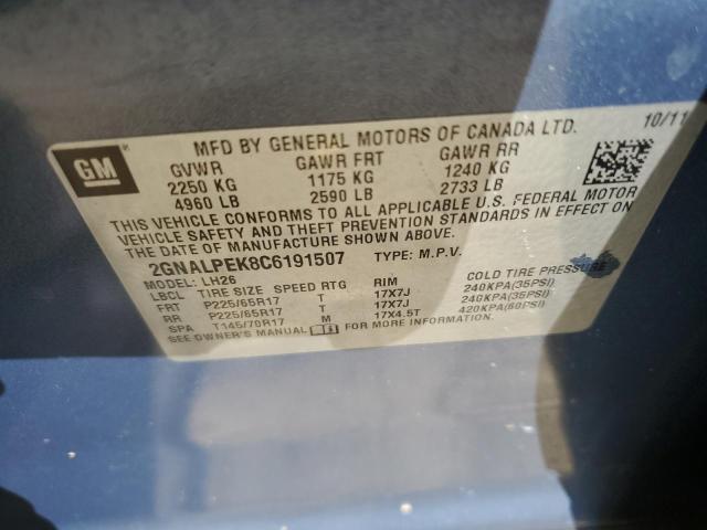 Photo 14 from auction – 2012 CHEVROLET EQUINOX LT with VIN 2GNALPEK8C6191507