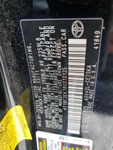 Photo 10 from auction – 2011 TOYOTA CAMRY BASE with VIN 4T1BF3EK1BU212125