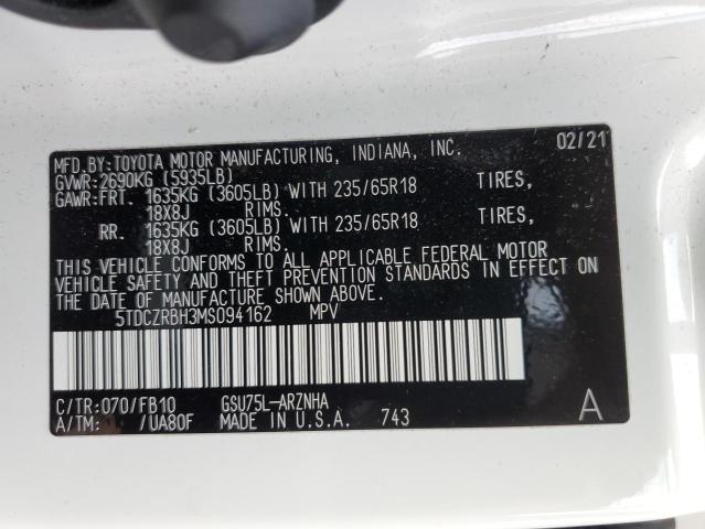 Photo 14 from auction – 2021 TOYOTA HIGHLANDER with VIN 5TDCZRBH3MS094162