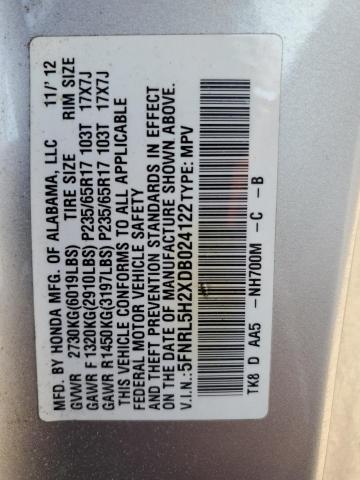 Photo 14 from auction – 2013 HONDA ODYSSEY LX with VIN 5FNRL5H2XDB024122