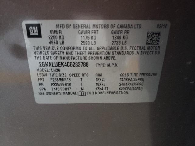 Photo 14 from auction – 2012 GMC TERRAIN SL with VIN 2GKALUEK4C6283788