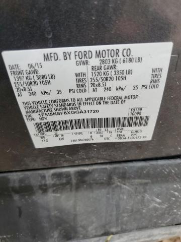 Zdjęcie 14 z aukcji – 2016 FORD EXPLORER L z VIN 1FM5K8F8XGGA31720