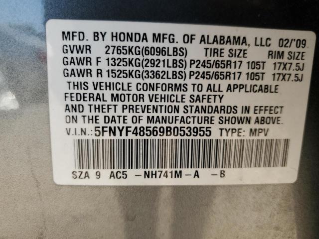 Photo 14 from auction – 2009 HONDA PILOT EXL with VIN 5FNYF48569B053955