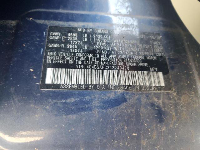 Photo 14 from auction – 2019 SUBARU OUTBACK 2. with VIN 4S4BSAFC3K3249478