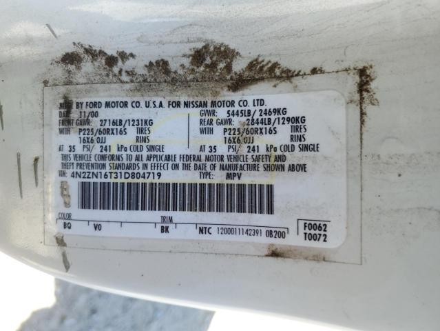 Photo 14 from auction – 2001 NISSAN QUEST SE with VIN 4N2ZN16T31D804719
