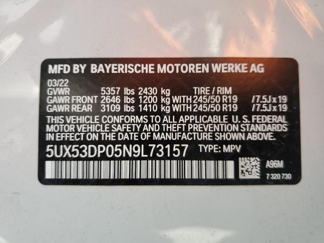 Photo 14 from auction – 2022 BMW X3 XDRIVE3 with VIN 5UX53DP05N9L73157