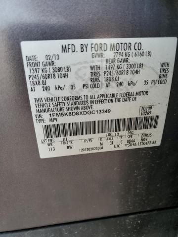 Photo 14 from auction – 2013 FORD EXPLORER X with VIN 1FM5K8D8XDGC13349