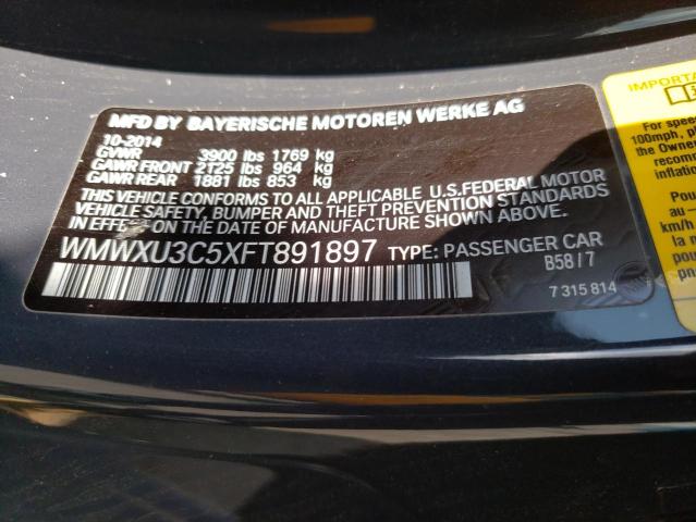 Photo 10 from auction – 2015 MINI COOPER S with VIN WMWXU3C5XFT891897