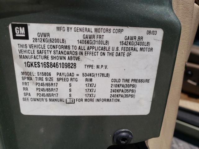 Photo 14 from auction – 2004 GMC ENVOY with VIN 1GKES16S846109828