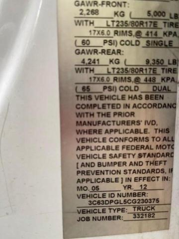 Photo 10 from auction – 2012 DODGE RAM 3500 S with VIN 3C63DPGL5CG230375