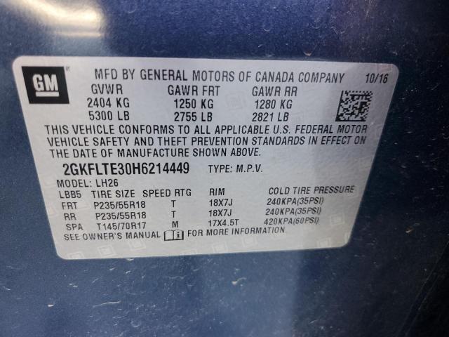 Photo 14 from auction – 2017 GMC TERRAIN SL with VIN 2GKFLTE30H6214449