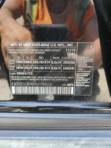 Photo 14 from auction – 2011 MERCEDES-BENZ ML 350 with VIN 4JGBB5GB4BA678024