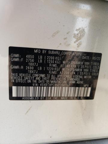 Photo 14 from auction – 2022 SUBARU OUTBACK TO with VIN 4S4BTAPC8N3254157
