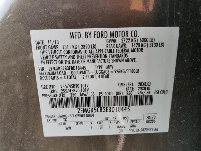 Photo 14 from auction – 2014 FORD FLEX SEL with VIN 2FMGK5C83EBD18445