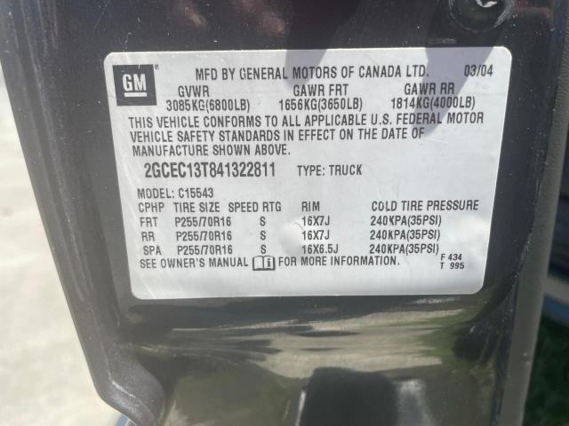 Photo 10 from auction – 2004 CHEVROLET SILVERADO with VIN 2GCEC13T841322811