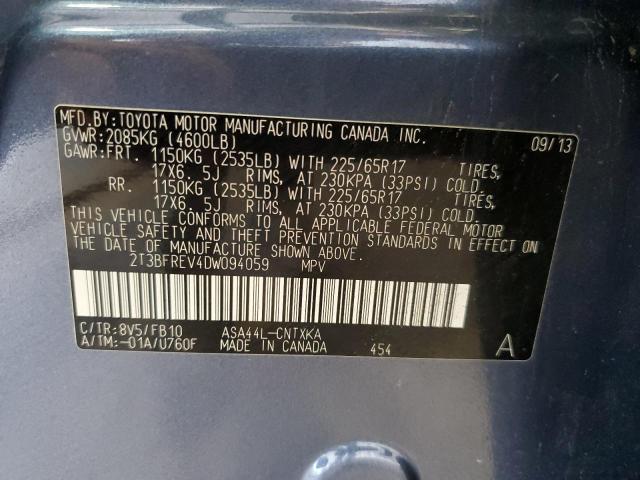 Photo 14 from auction – 2013 TOYOTA RAV4 LE with VIN 2T3BFREV4DW094059