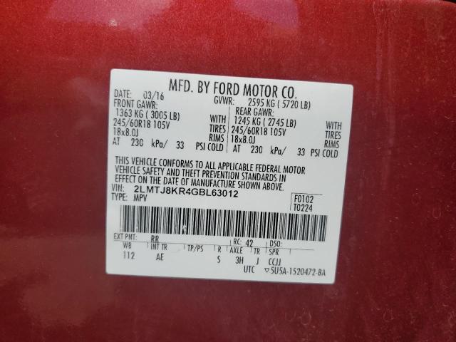 Photo 14 from auction – 2016 LINCOLN MKX SELECT with VIN 2LMTJ8KR4GBL63012