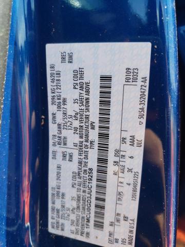 Photo 14 from auction – 2018 FORD ESCAPE SE with VIN 1FMCU0GD3JUC19258