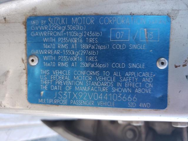 Photo 14 from auction – 2004 SUZUKI XL7 EX with VIN JS3TX92V044103666