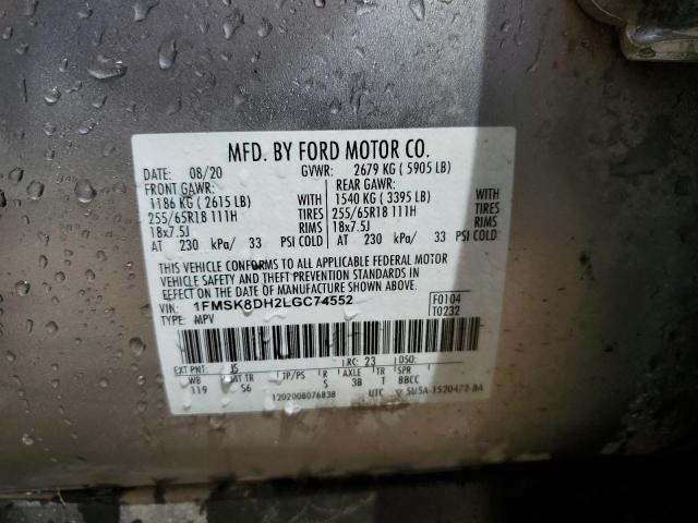 Photo 14 from auction – 2020 FORD EXPLORER X with VIN 1FMSK8DH2LGC74552