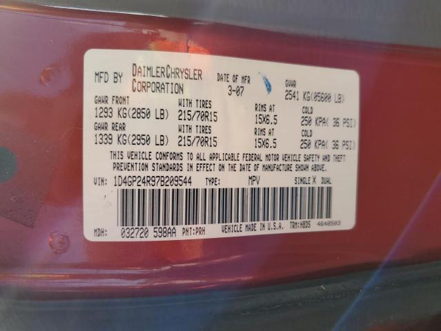 Photo 14 from auction – 2007 DODGE GRAND CARA with VIN 1D4GP24R97B209544