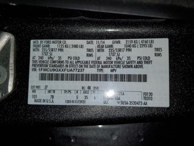 Photo 14 from auction – 2015 FORD ESCAPE SE with VIN 1FMCU9GXXFUA77237
