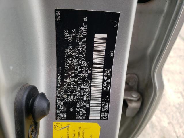 Photo 14 from auction – 2004 TOYOTA HIGHLANDER with VIN JTEEP21A740059794