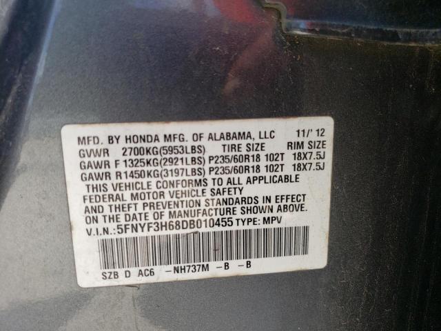 Photo 14 from auction – 2013 HONDA PILOT with VIN 5FNYF3H68DB010455
