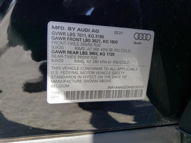 Photo 14 from auction – 2021 AUDI E-TRON PRE with VIN WA1AAAGE0MB030323