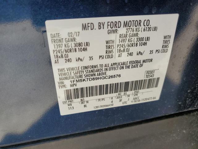Photo 14 from auction – 2017 FORD EXPLORER X with VIN 1FM5K7D89HGC26576
