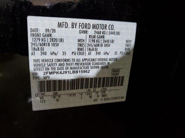 Photo 14 from auction – 2020 FORD EDGE SEL with VIN 2FMPK4J91LBB15962