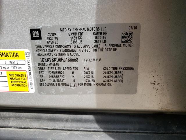 Photo 14 from auction – 2017 GMC ACADIA LIM with VIN 1GKKVSKD6HJ136553