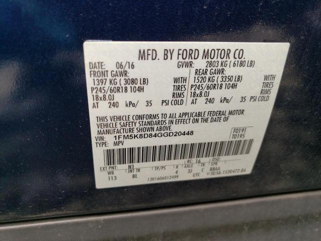 Photo 14 from auction – 2016 FORD EXPLORER X with VIN 1FM5K8D84GGD20448