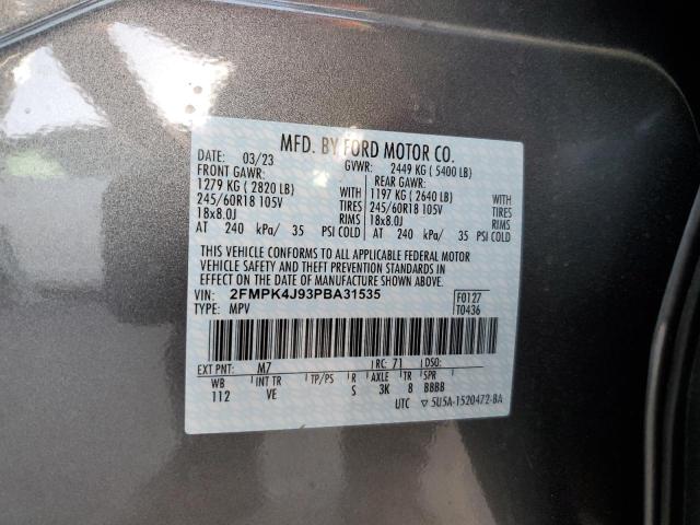 Photo 14 from auction – 2023 FORD EDGE SEL with VIN 2FMPK4J93PBA31535