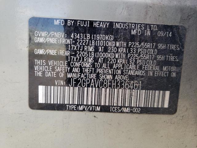 Photo 14 from auction – 2014 SUBARU XV CROSSTR with VIN JF2GPAVC8EH336461