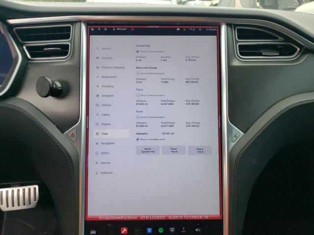 Photo 9 from auction – 2017 TESLA MODEL S with VIN 5YJSA1E44HF218544
