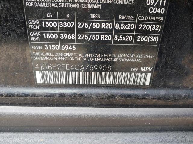 Photo 10 from auction – 2012 MERCEDES-BENZ GL 350 BLU with VIN 4JGBF2FE4CA769908