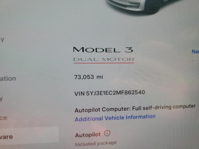 Photo 9 from auction – 2021 TESLA MODEL 3 with VIN 5YJ3E1EC2MF862540