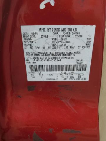 Photo 14 from auction – 2008 FORD ESCAPE XLT with VIN 1FMCU03158KD30248