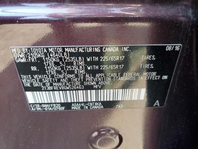 Photo 14 from auction – 2016 TOYOTA RAV4 with VIN 2T3BFREV8GW526463