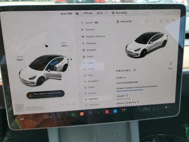 Photo 9 from auction – 2022 TESLA MODEL 3 with VIN 5YJ3E1EA2NF115391
