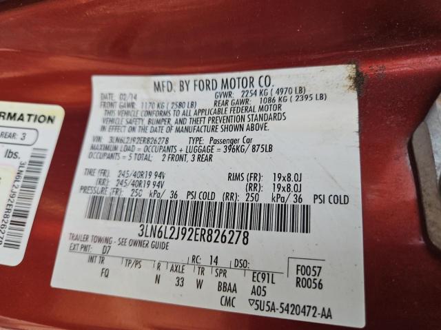 Photo 10 from auction – 2014 LINCOLN MKZ with VIN 3LN6L2J92ER826278