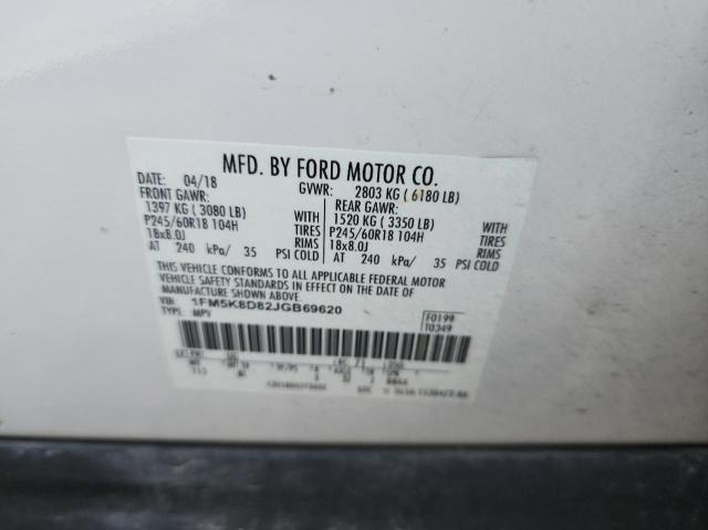 Photo 10 from auction – 2018 FORD EXPLORER X with VIN 1FM5K8D82JGB69620