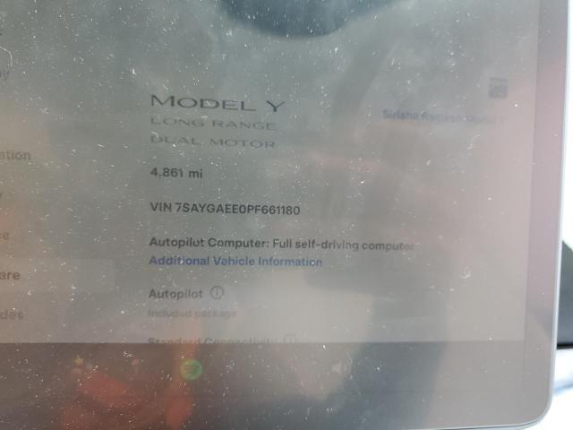 Photo 9 from auction – 2023 TESLA MODEL Y with VIN 7SAYGAEE0PF661180