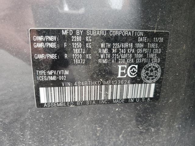 Photo 14 from auction – 2021 SUBARU OUTBACK OU with VIN 4S4BTHKD1M3133624