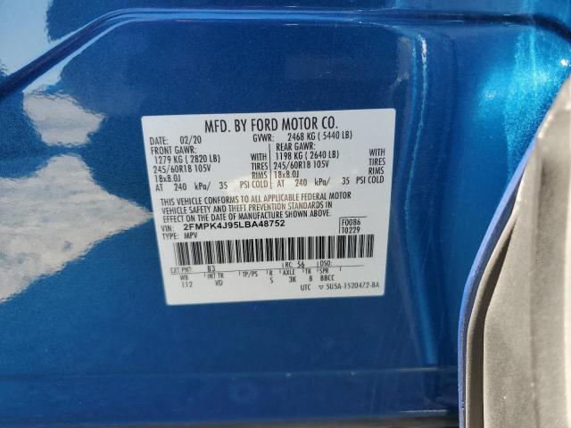 Photo 14 from auction – 2020 FORD EDGE SEL with VIN 2FMPK4J95LBA48752