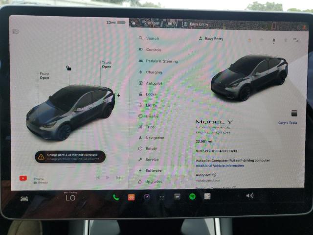Photo 9 from auction – 2020 TESLA MODEL Y with VIN 5YJYGDEE4LF033213